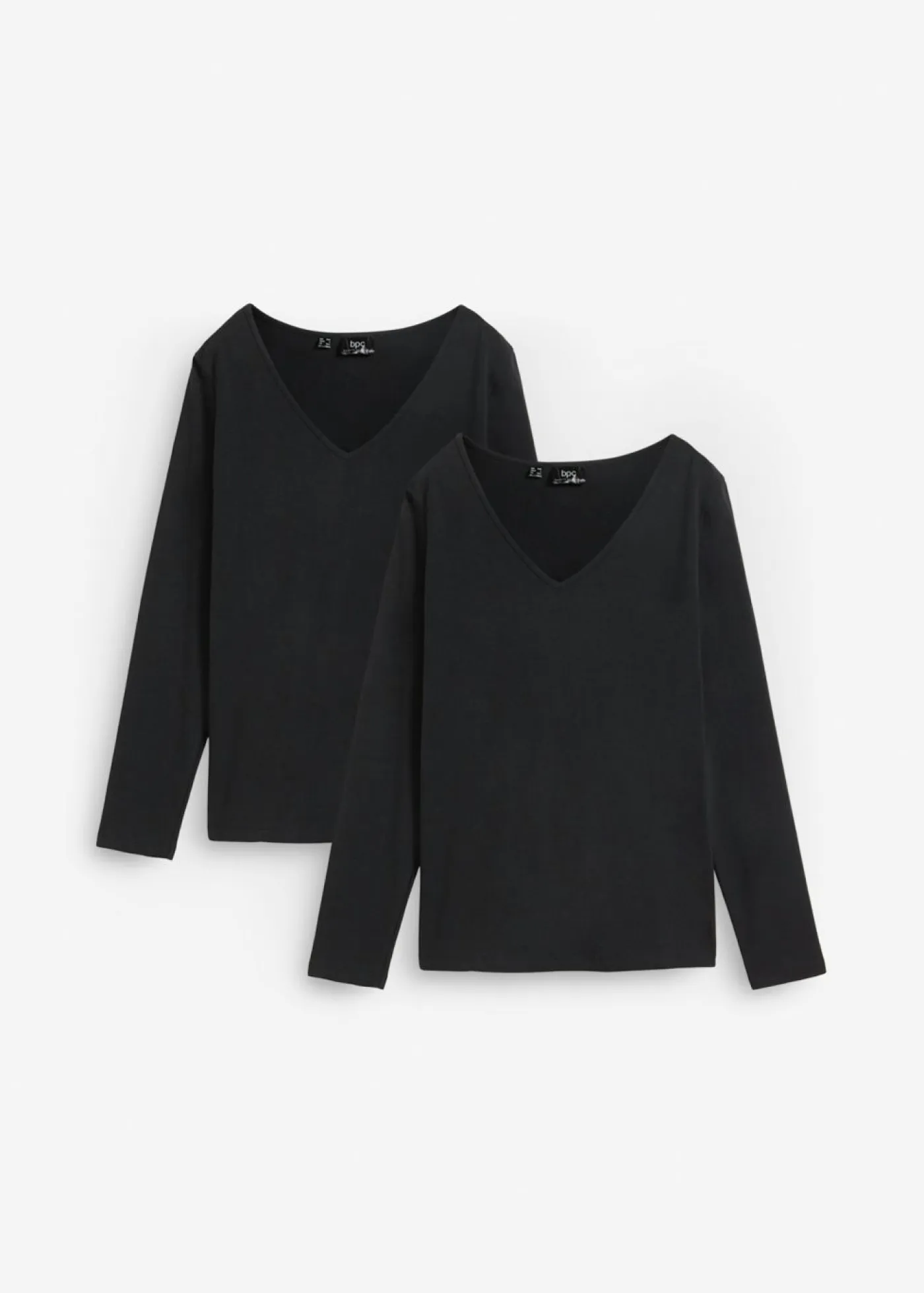 Mujer bonprix bonprix Camiseta ajustada de manga larga (2 unidades)