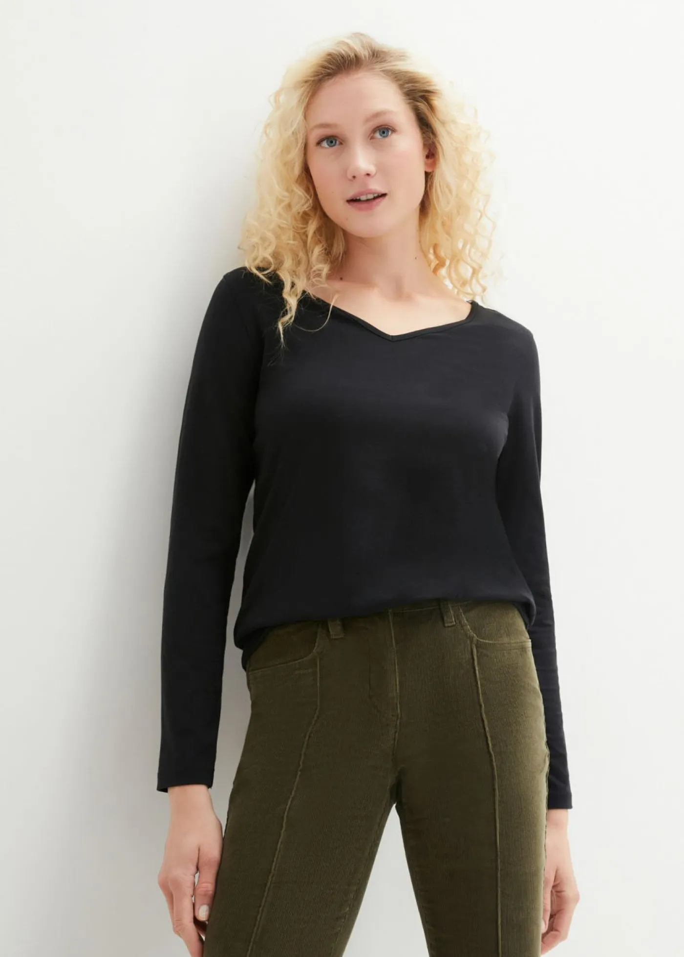 Mujer bonprix bonprix Camiseta ajustada de manga larga (2 unidades)