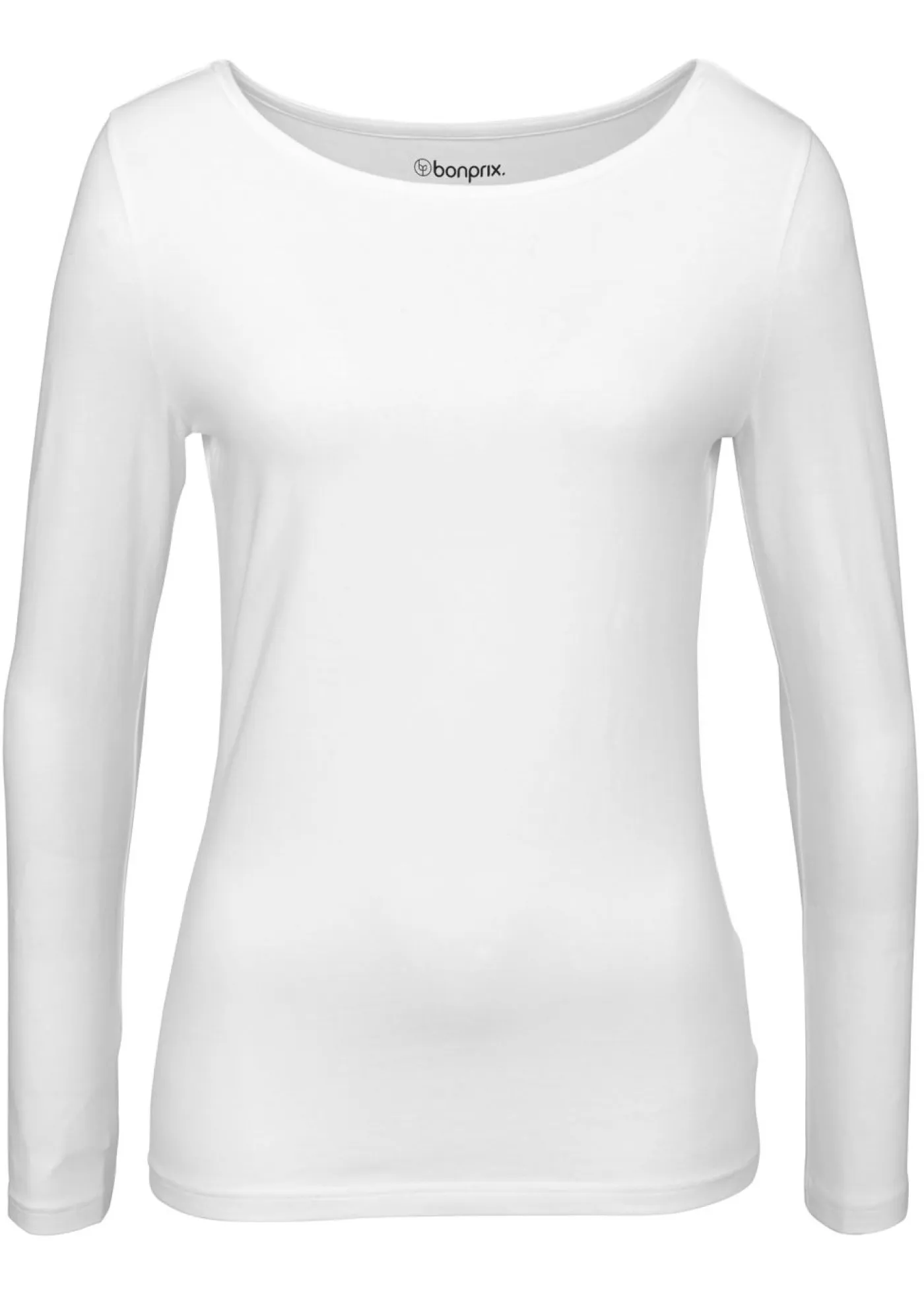 bonprix bonprix Básicos|Camisetas>Camiseta ajustada de manga larga Blanco