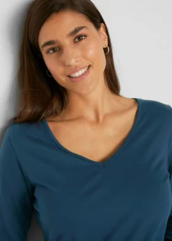 Mujer bonprix bonprix Camiseta ajustada de manga larga (2 unidades)