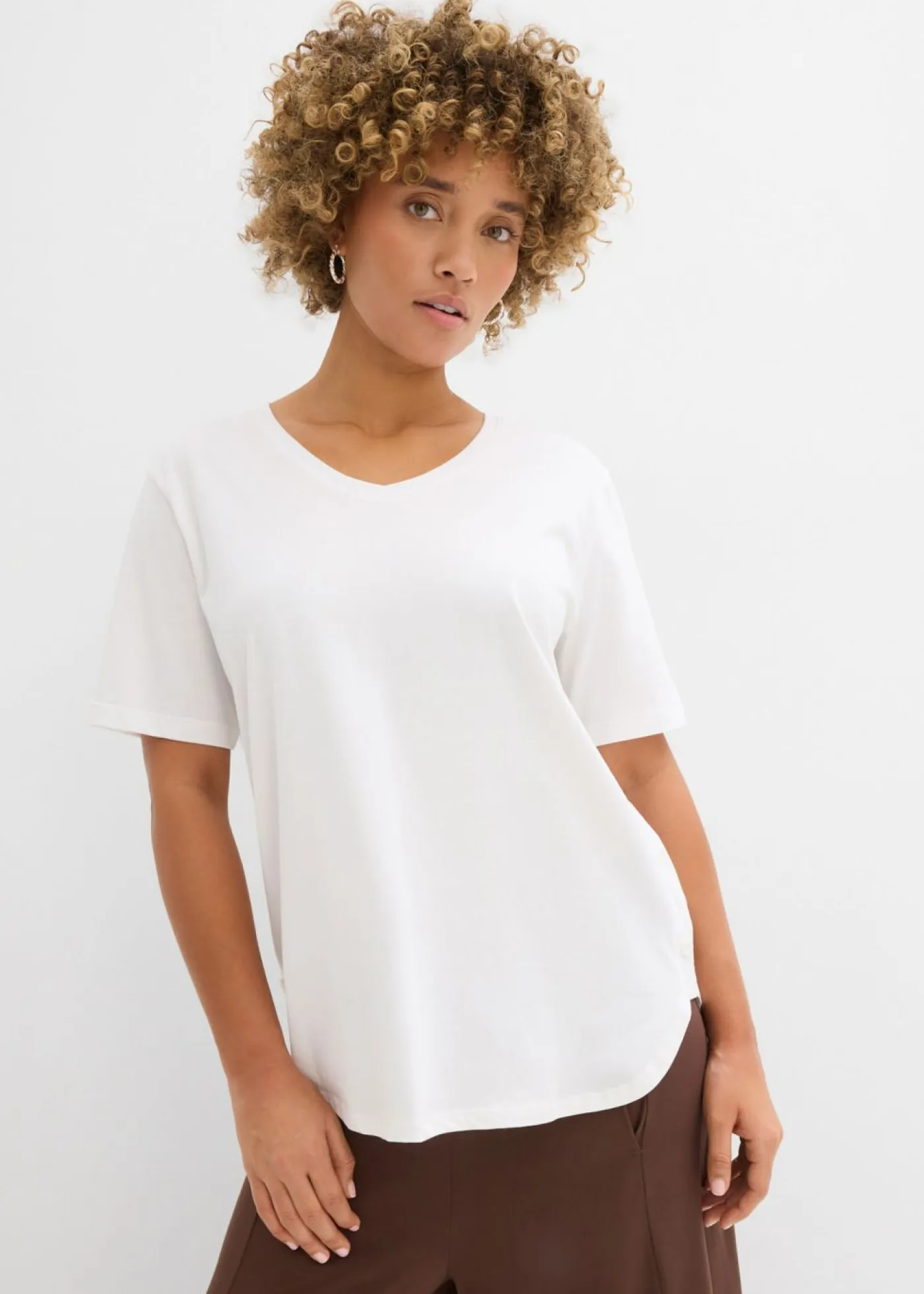 bonprix bonprix Camisetas|Novedades>Camiseta ancha de algodón orgánico Blanco