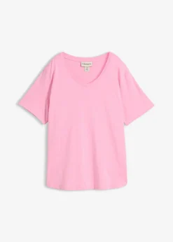 bonprix bonprix Camisetas|Novedades>Camiseta ancha de algodón orgánico Rosa