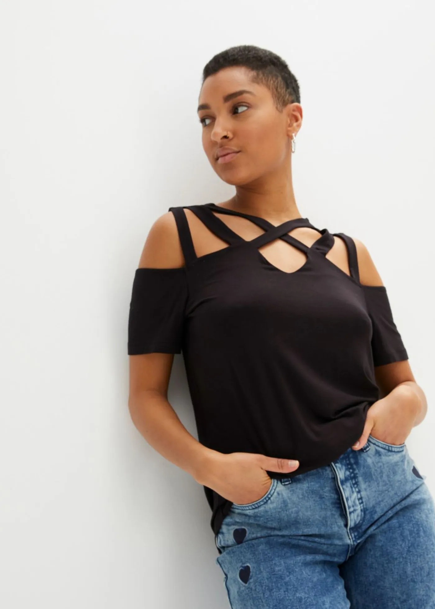 Mujer bonprix bonprix Camiseta con aberturas