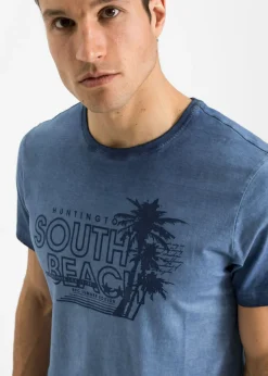 Hombre bonprix bonprix Camiseta con aspecto lavado y de algodón orgánico puro