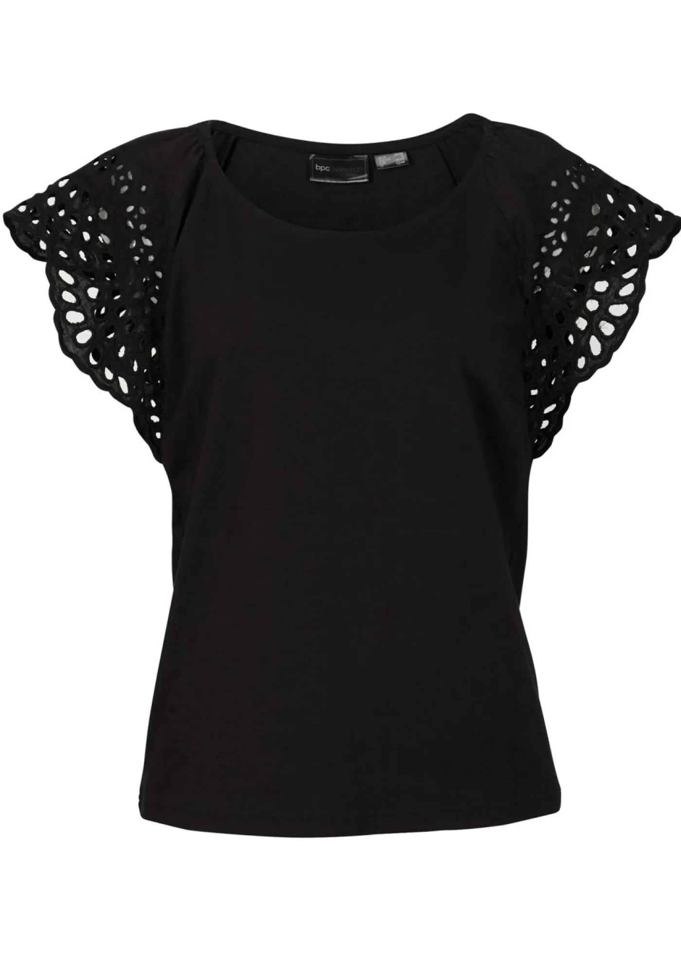 bonprix bonprix Camisetas>Camiseta con bordado calado Negro