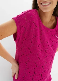 Mujer bonprix bonprix Camiseta con bordado calado