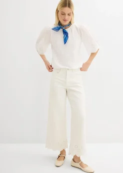 Mujer bonprix bonprix Camiseta con bordado calado