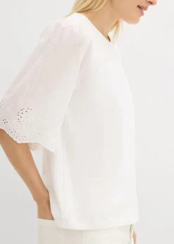 Mujer bonprix bonprix Camiseta con bordado calado