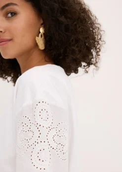 Mujer bonprix bonprix Camiseta con bordado calado