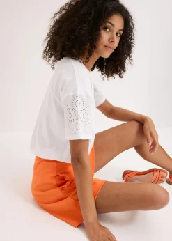 Mujer bonprix bonprix Camiseta con bordado calado