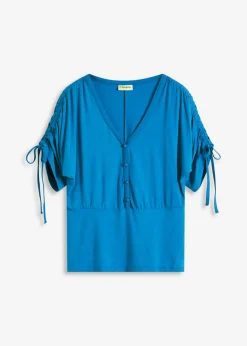 bonprix bonprix Camisetas>Camiseta con botones azul glaciar