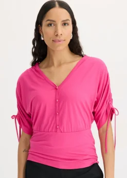 bonprix bonprix Camisetas>Camiseta con botones fucsia