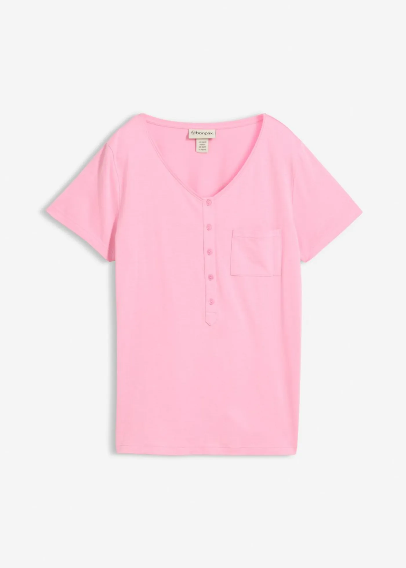 bonprix bonprix Camisetas|Novedades>Camiseta con botones Rosa