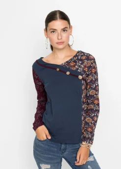 Mujer bonprix bonprix Camiseta con botones de viscosa sostenible