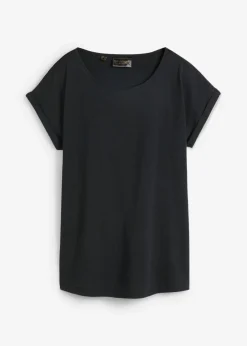 bonprix bonprix Premium|Camisetas>Camiseta con contenido de seda Negro