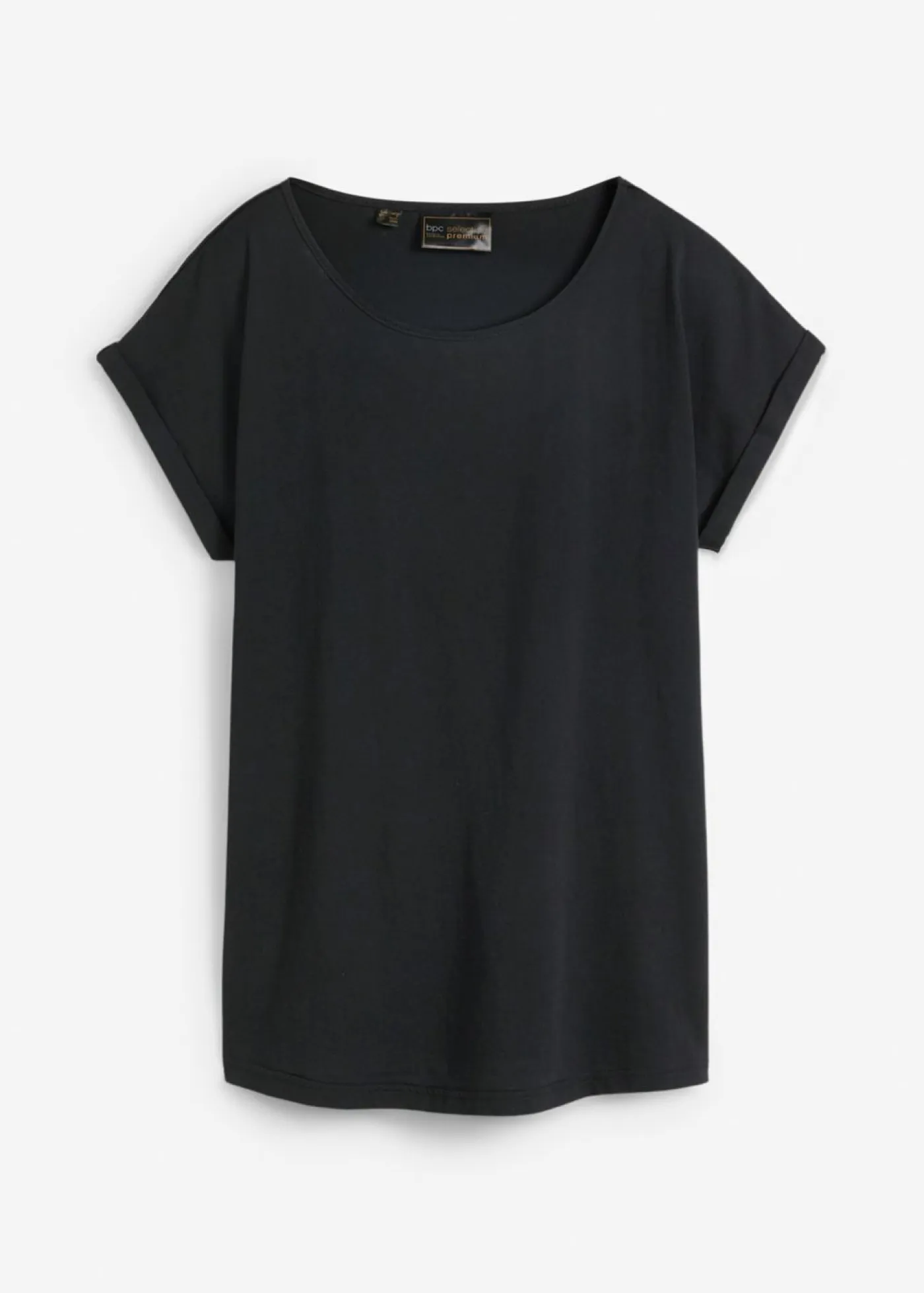 bonprix bonprix Premium|Camisetas>Camiseta con contenido de seda Negro