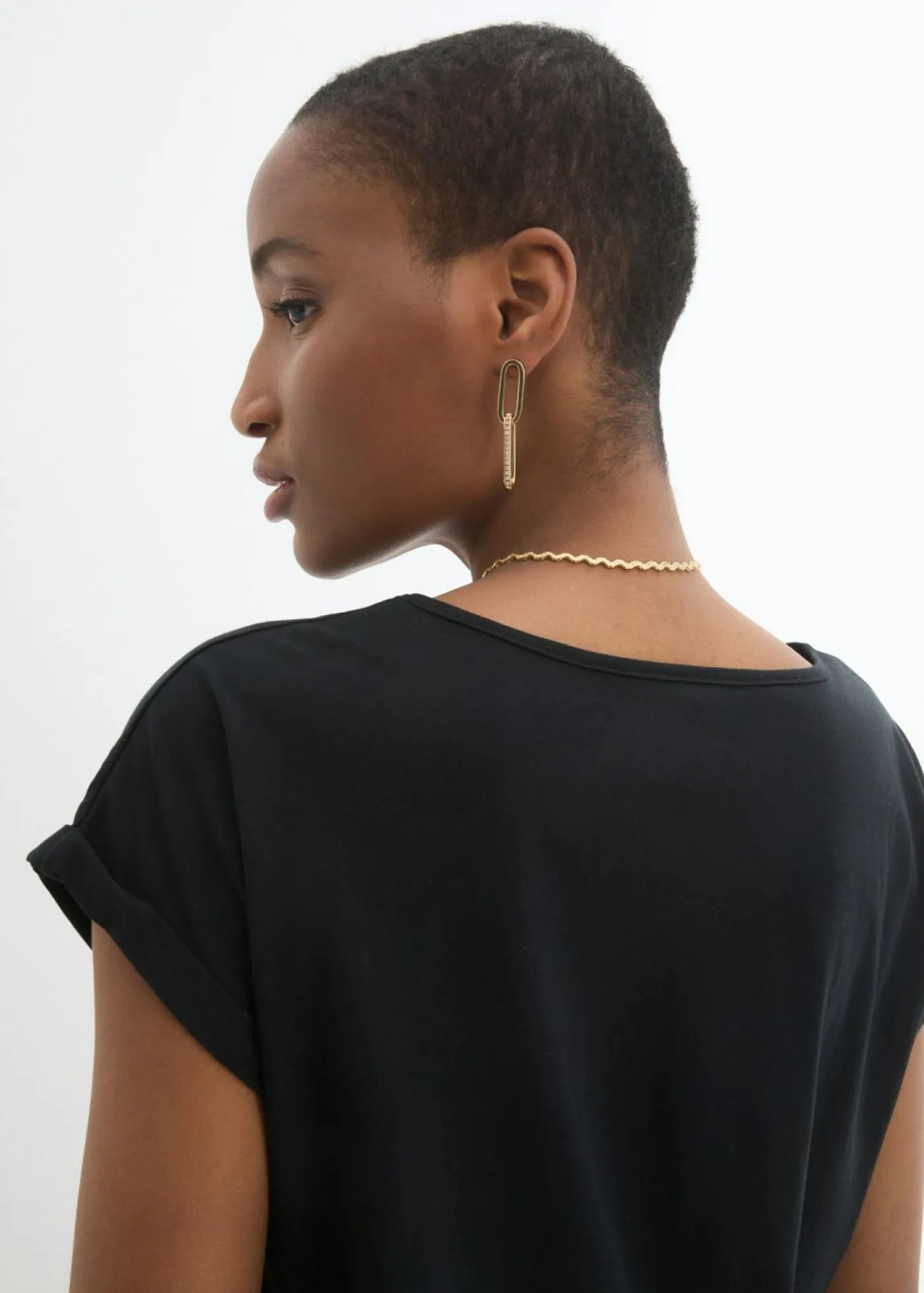 bonprix bonprix Premium|Camisetas>Camiseta con contenido de seda Negro