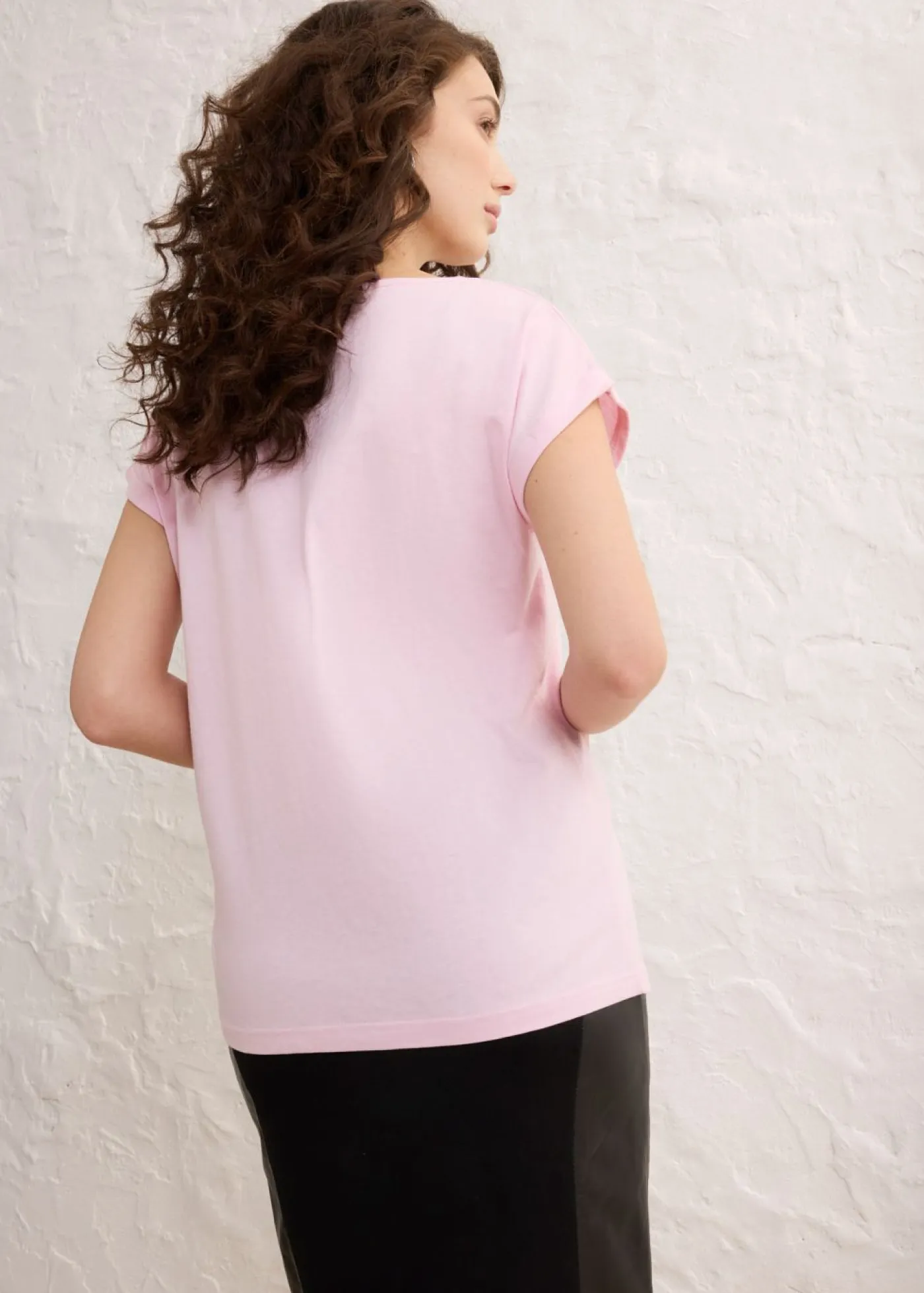 bonprix bonprix Premium|Camisetas>Camiseta con contenido de seda rosa cristal