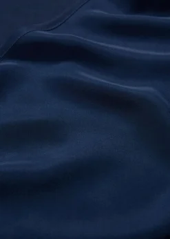 bonprix bonprix Premium|Camisetas>Camiseta con contenido de seda e inserto de tejido Azul marino