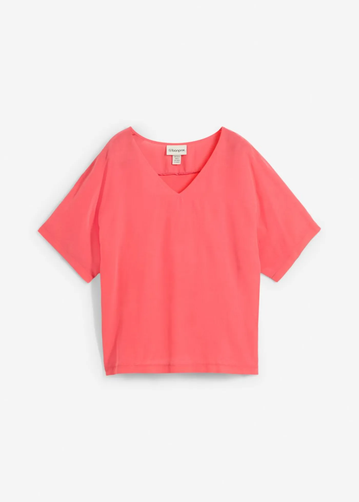 bonprix bonprix Premium|Camisetas>Camiseta con contenido de seda e inserto de tejido rosa paraíso