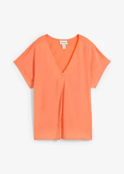 Mujer bonprix bonprix Camiseta con contenido de seda e inserto de tejido