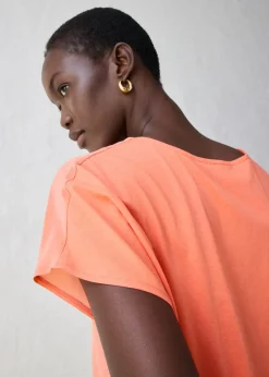 Mujer bonprix bonprix Camiseta con contenido de seda e inserto de tejido