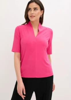bonprix bonprix Camisetas|Novedades>Camiseta con cuello chimenea Pink lady