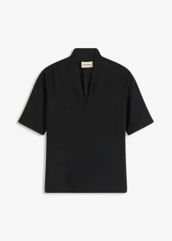 bonprix bonprix Camisetas|Novedades>Camiseta con cuello chimenea Negro