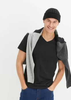 Hombre bonprix bonprix Camiseta con cuello en V (3 unidades)