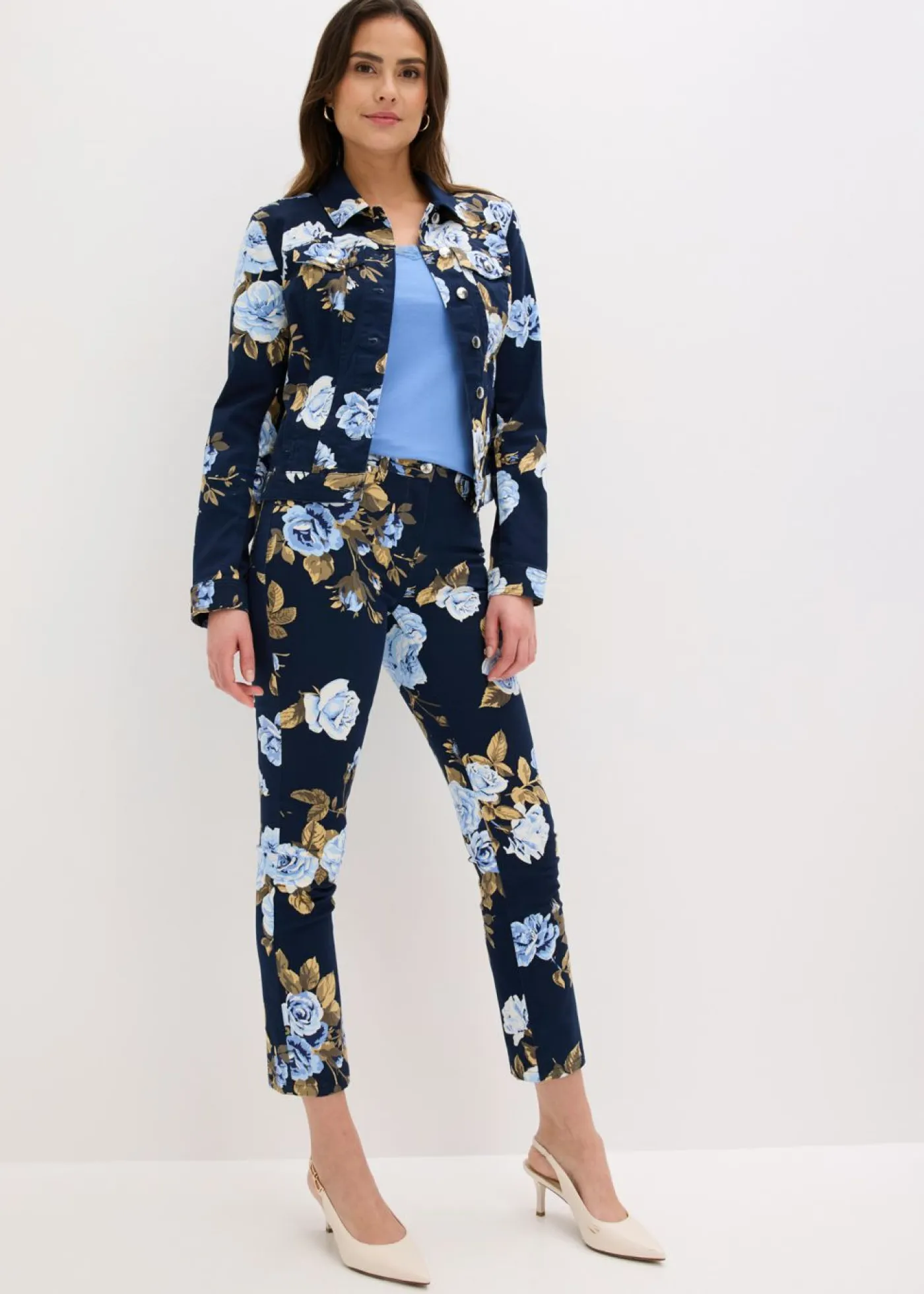 bonprix bonprix Camisetas|Novedades>Camiseta con encaje azul provenzal