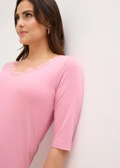 Mujer bonprix bonprix Camiseta con encaje