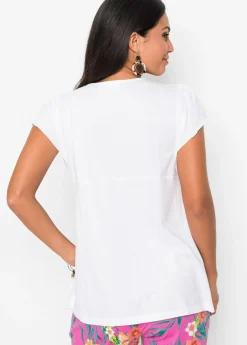 Mujer bonprix bonprix Camiseta con encaje en el escote
