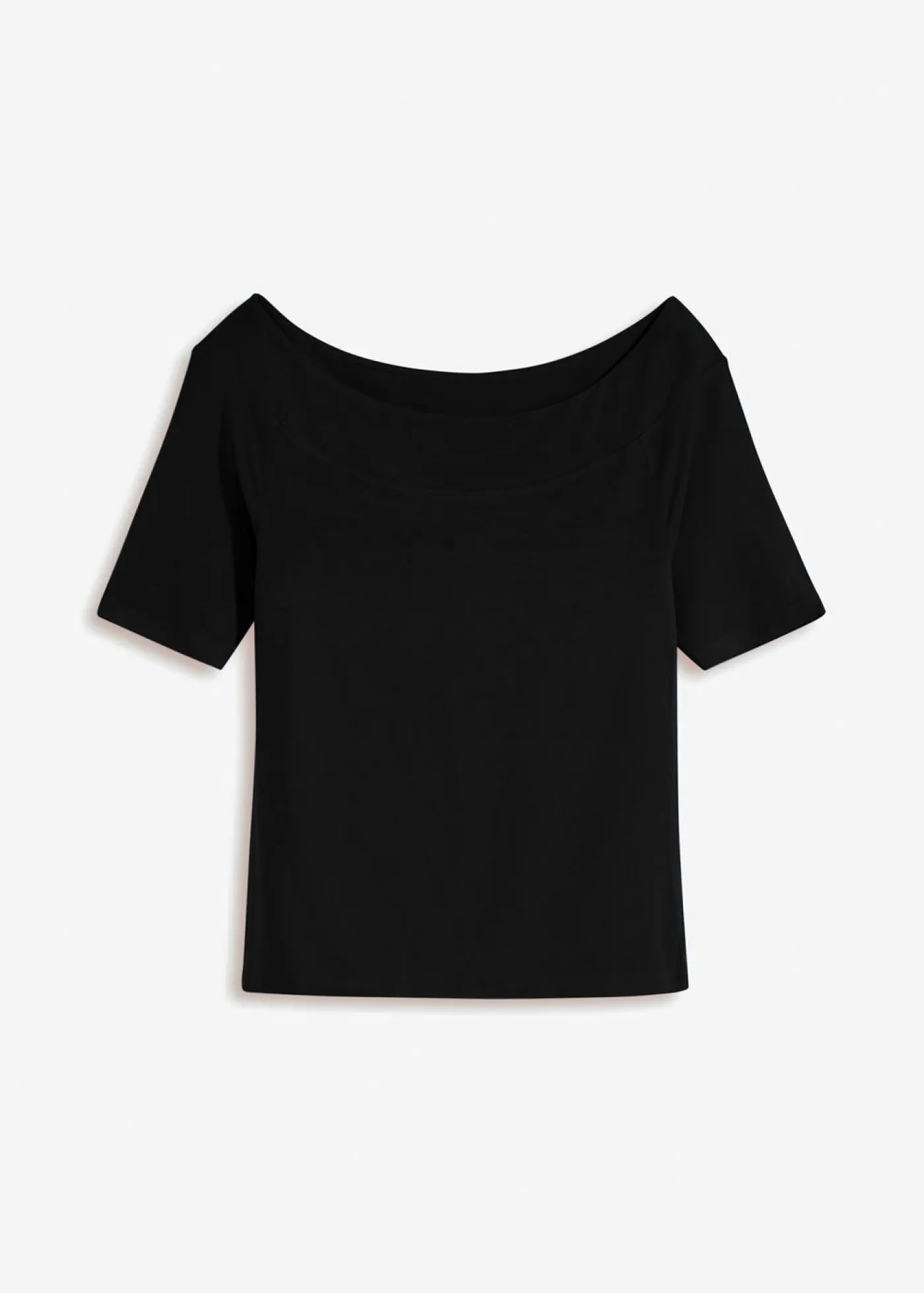 Mujer bonprix bonprix Camiseta con escote bañera en mezcla de viscosa