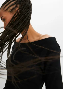 Mujer bonprix bonprix Camiseta con escote bañera en mezcla de viscosa