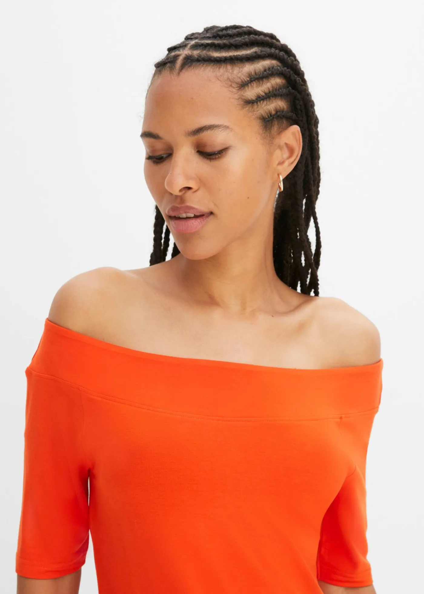 Mujer bonprix bonprix Camiseta con escote bañera en mezcla de viscosa