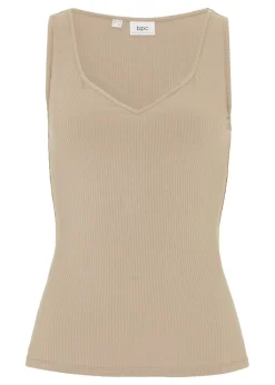 bonprix bonprix Básicos|Camisetas>Camiseta con escote en forma de corazón Marrón grisáceo