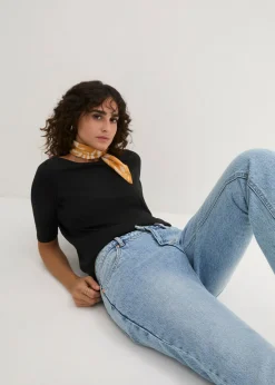 Mujer bonprix bonprix Camiseta con escote en U y media manga