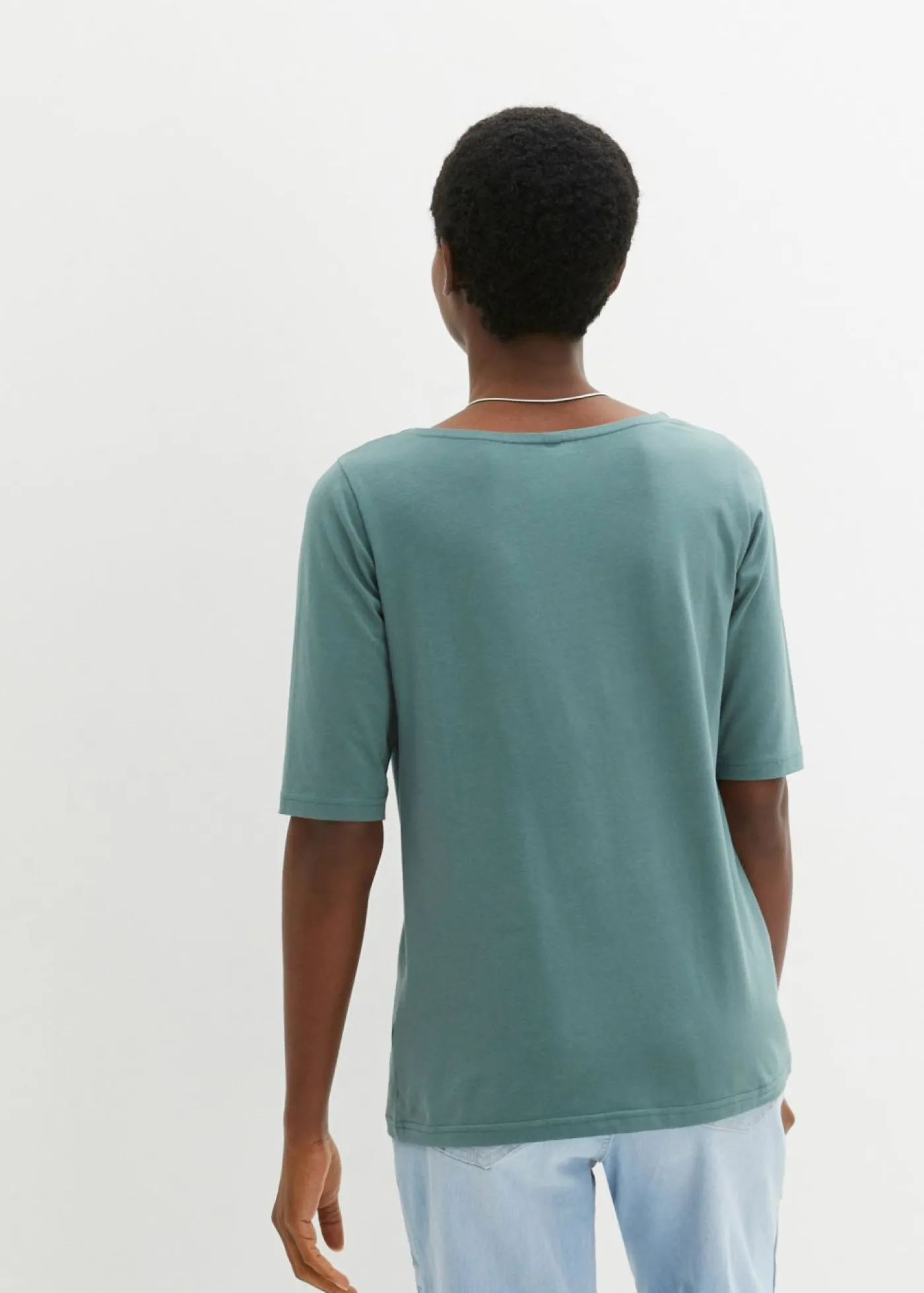 Mujer bonprix bonprix Camiseta con escote en U y media manga