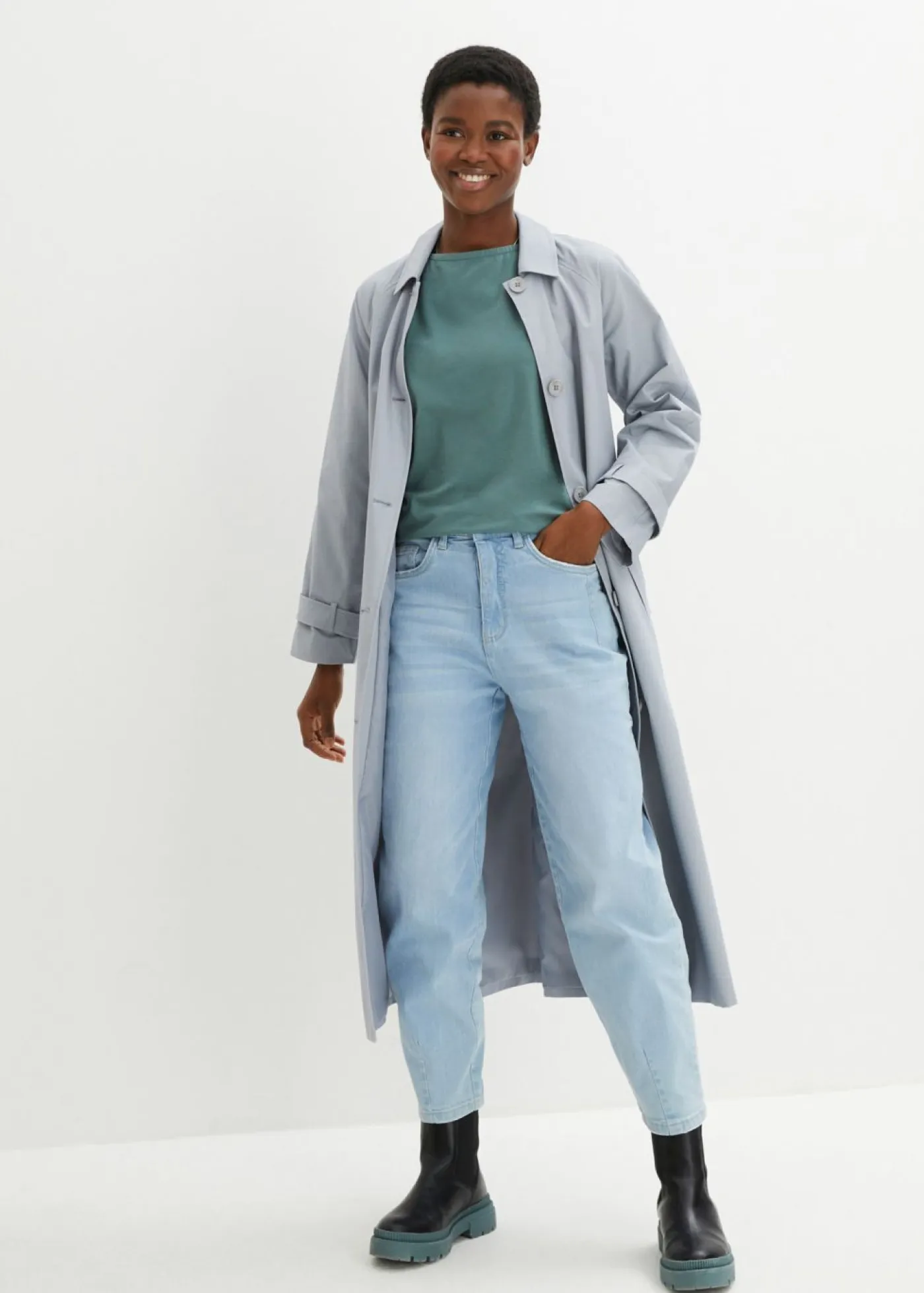 Mujer bonprix bonprix Camiseta con escote en U y media manga