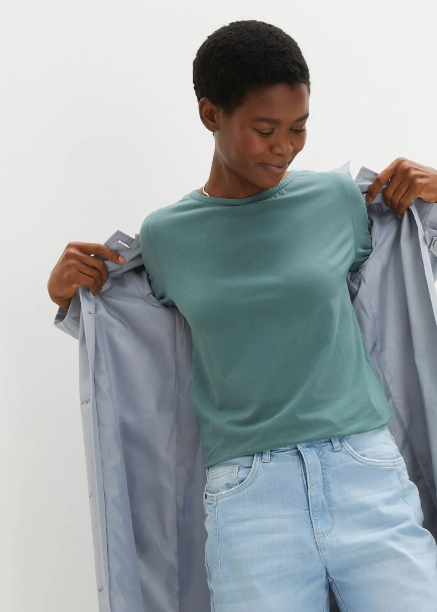 Mujer bonprix bonprix Camiseta con escote en U y media manga