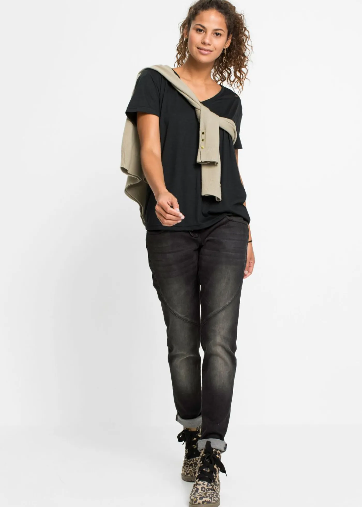 Mujer bonprix bonprix Camiseta con escote en V