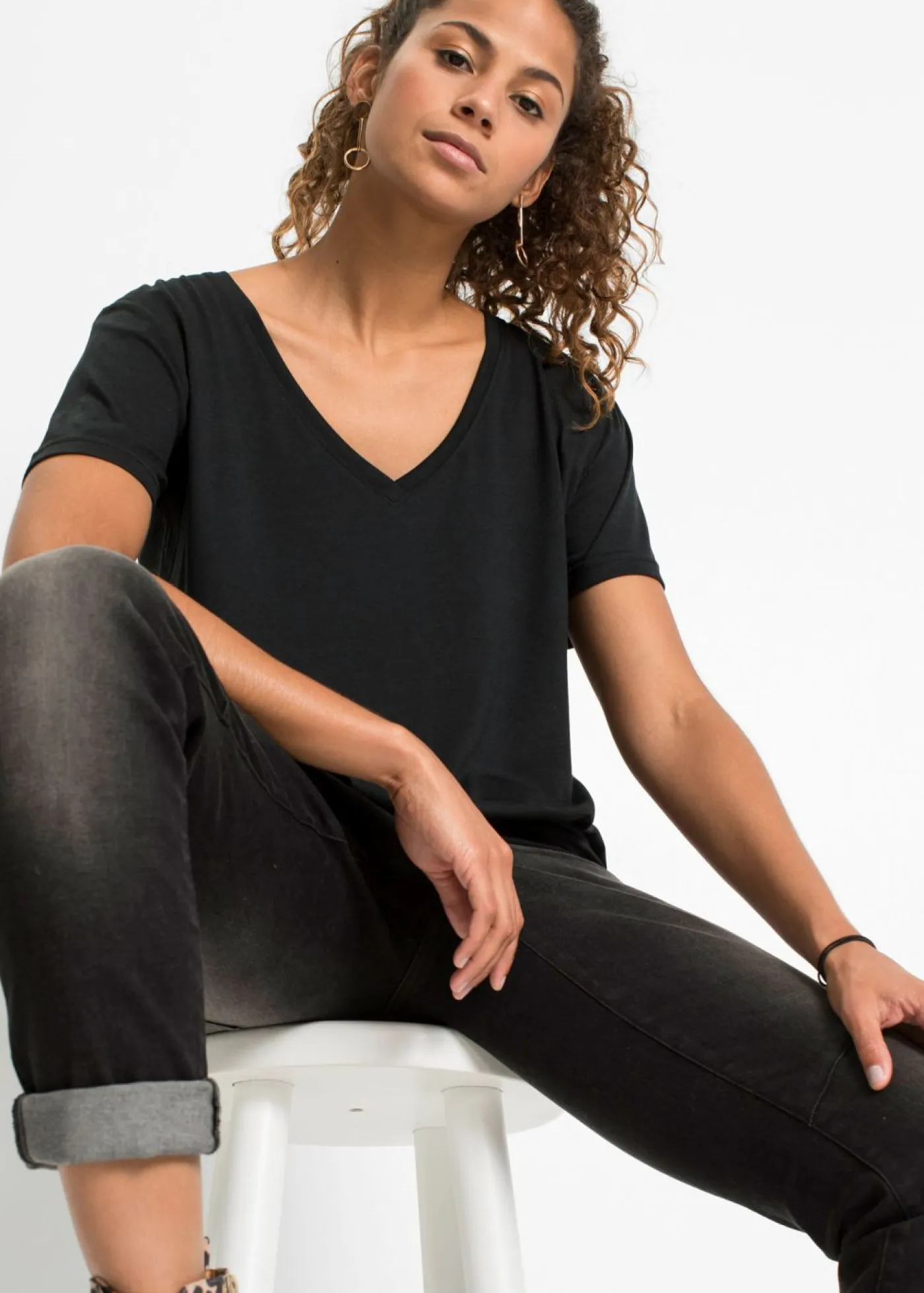 Mujer bonprix bonprix Camiseta con escote en V