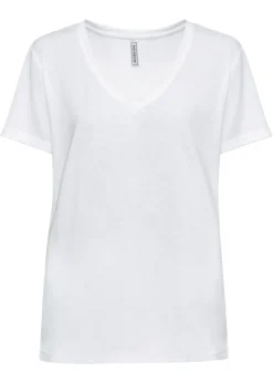 bonprix bonprix Básicos|Camisetas>Camiseta con escote en V Blanco