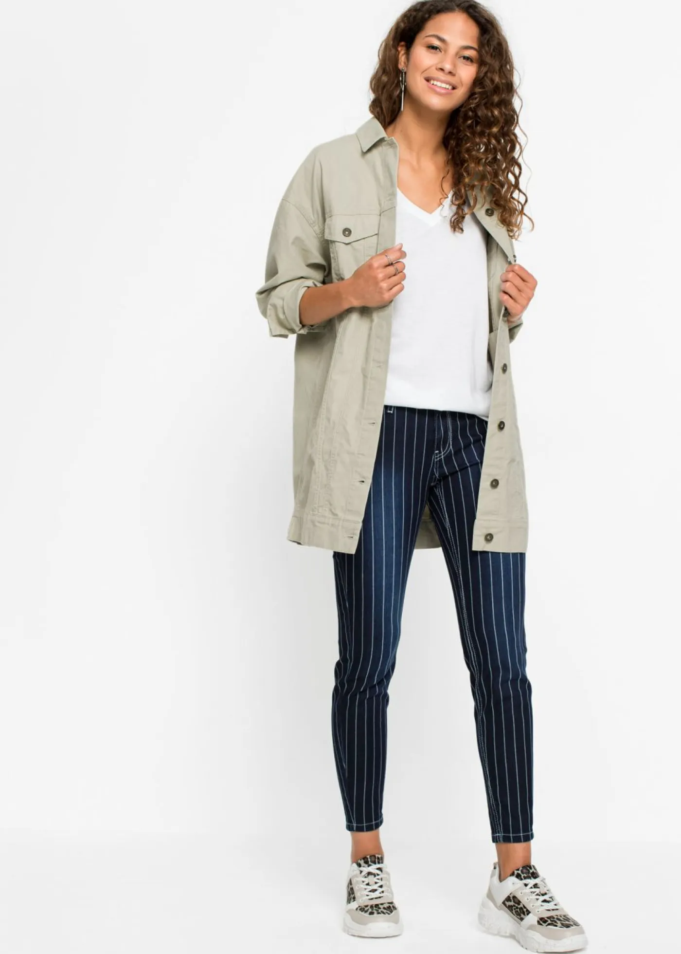 bonprix bonprix Básicos|Camisetas>Camiseta con escote en V Blanco