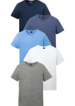 Hombre bonprix bonprix Camiseta con escote en V (5 unidades)