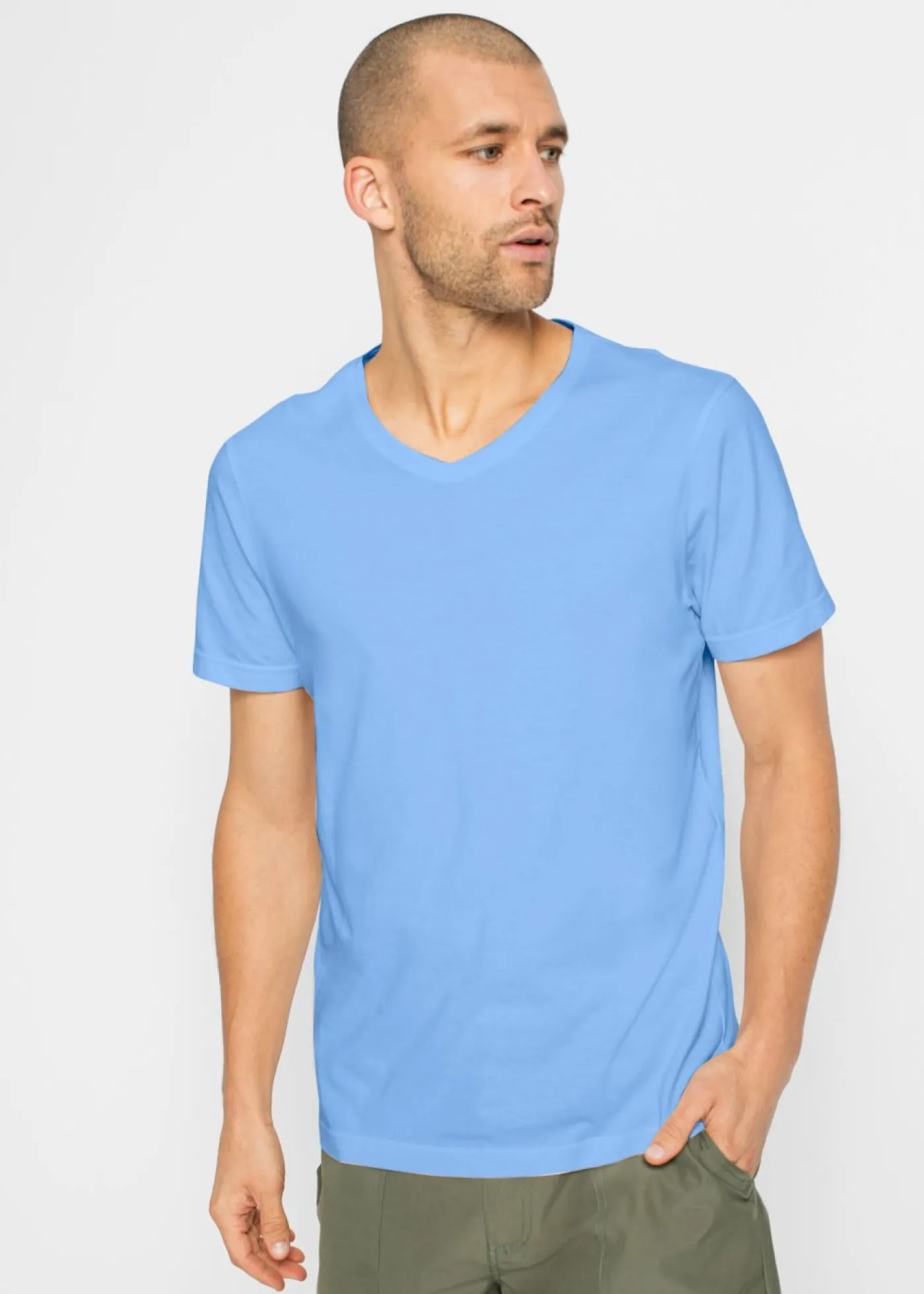 Hombre bonprix bonprix Camiseta con escote en V (5 unidades)