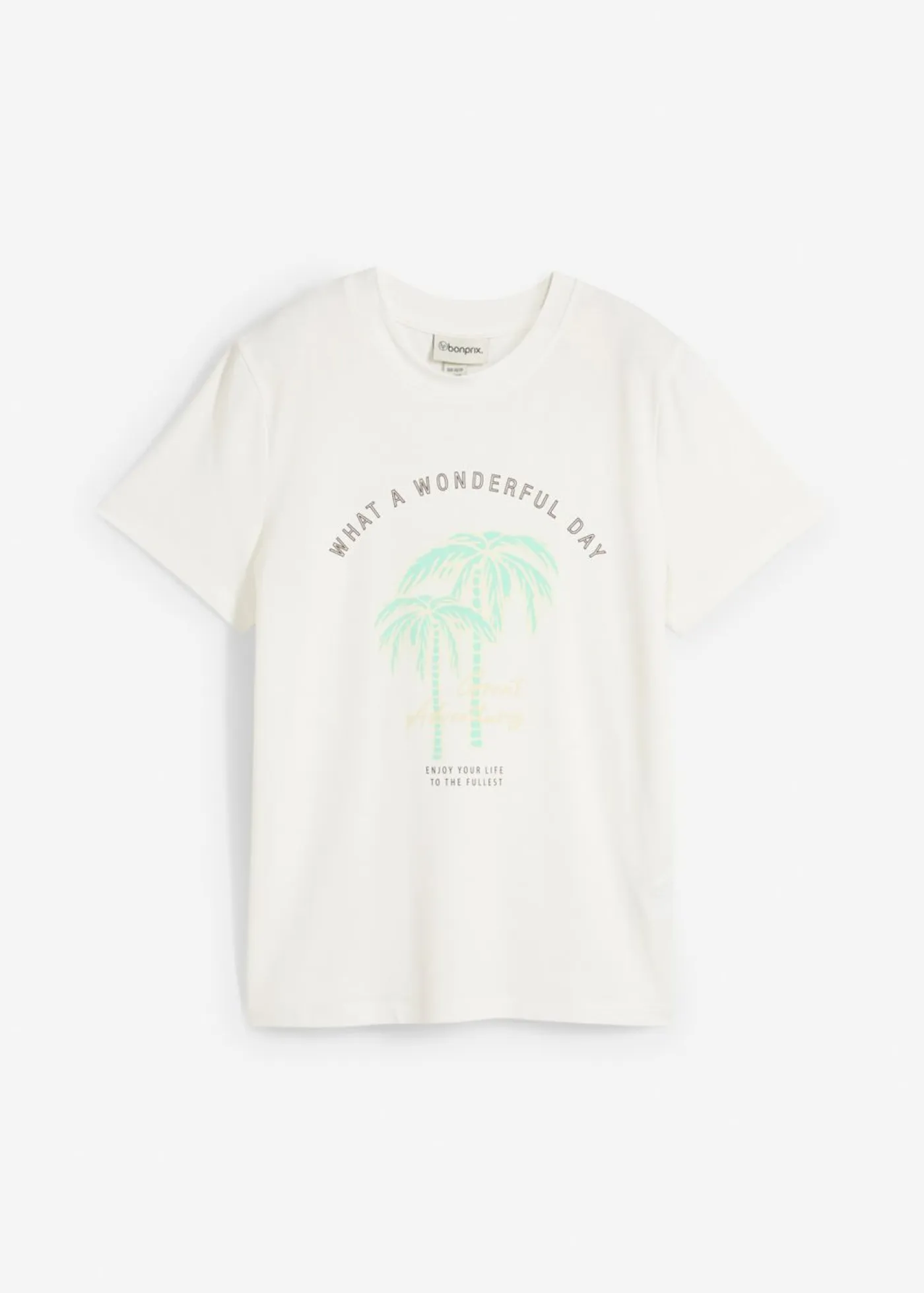 bonprix bonprix Camisetas>Camiseta con estampado blanco lana-azul mentol