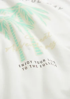 bonprix bonprix Camisetas>Camiseta con estampado blanco lana-azul mentol