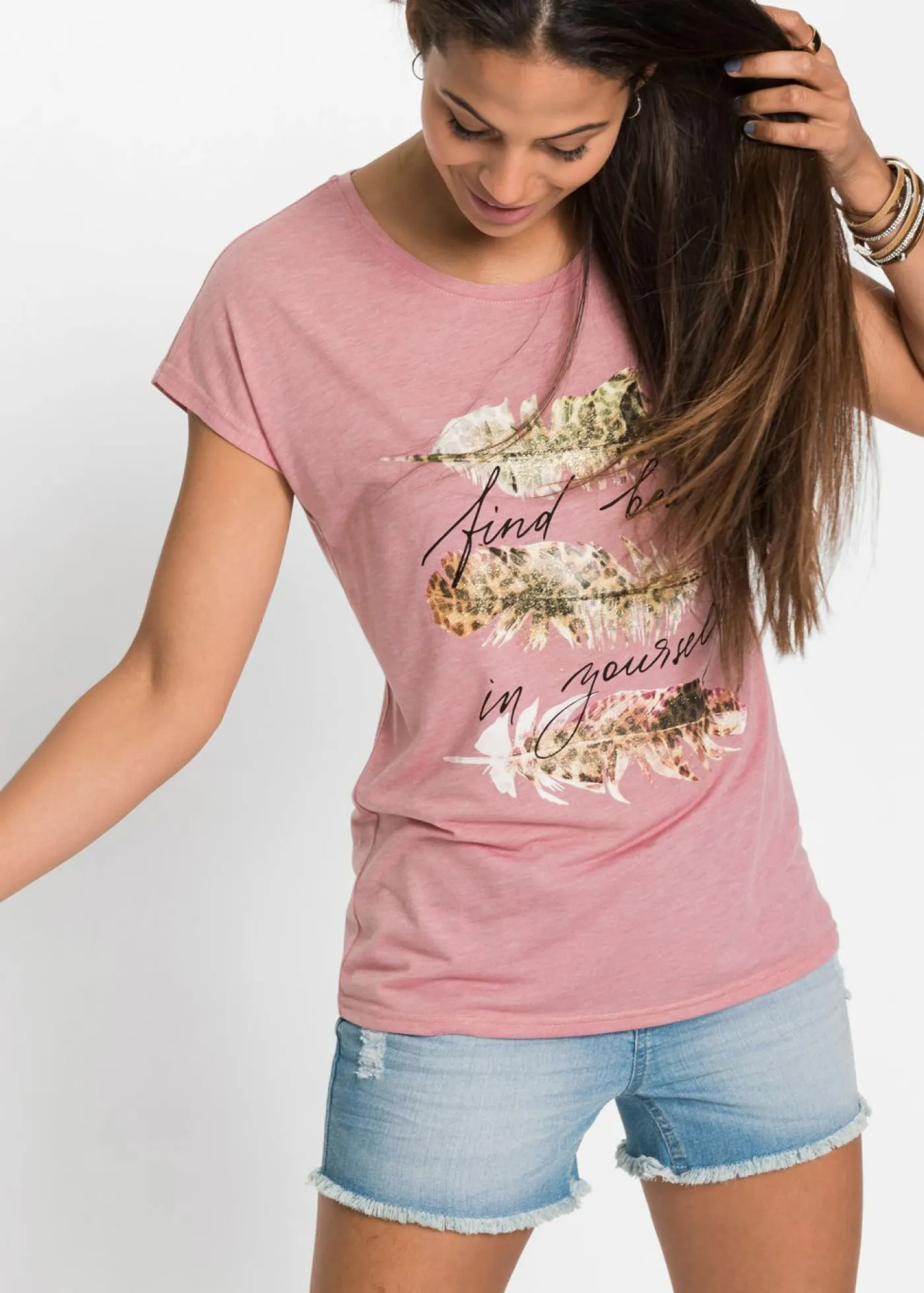 Mujer bonprix bonprix Camiseta con estampado brillante