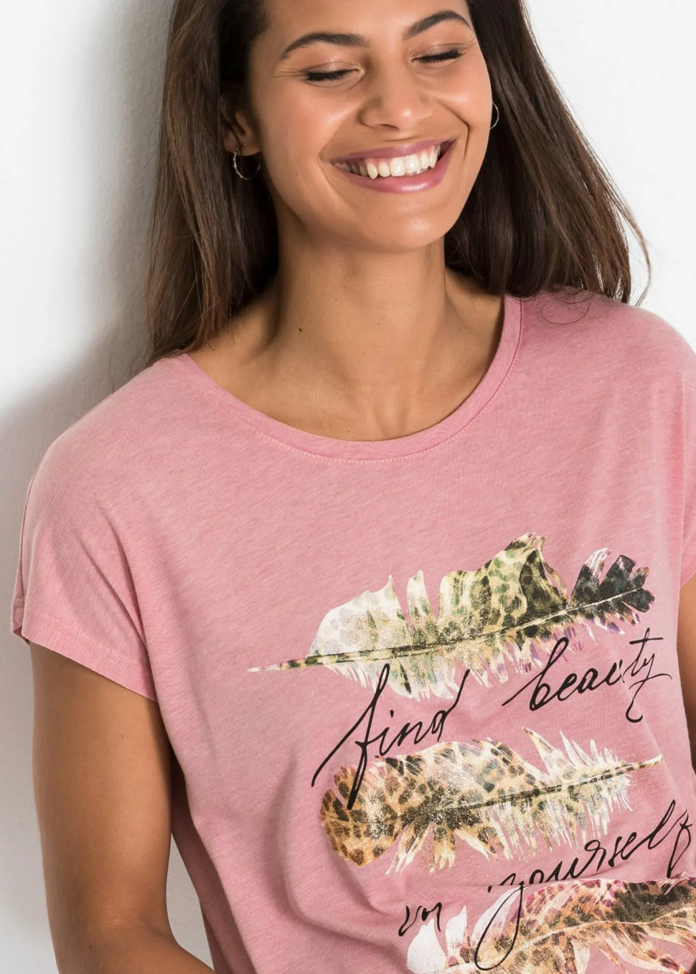 Mujer bonprix bonprix Camiseta con estampado brillante
